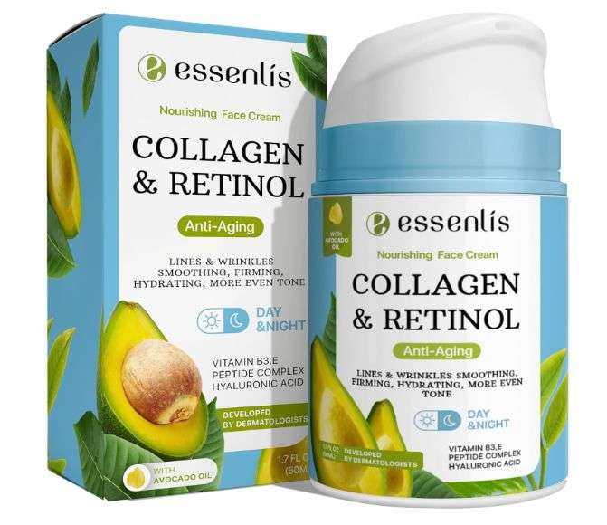 Face Moisturizer Collagen Cream, Anti Aging Face Cream with Retinol Hyaluronic Acid Vitamin B, Day & Night Anti-Wrinkle Moisturizing Cream for Women & Men, 1.7 Fl Oz