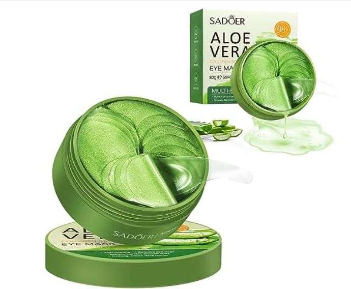 Under Eye Mask - 60 PCS Aloe Vera Under Eye Patches - Combat Puffy Eyes, Dark Circles, Fine Lines, and Wrinkles Using Pure Natural Extracts